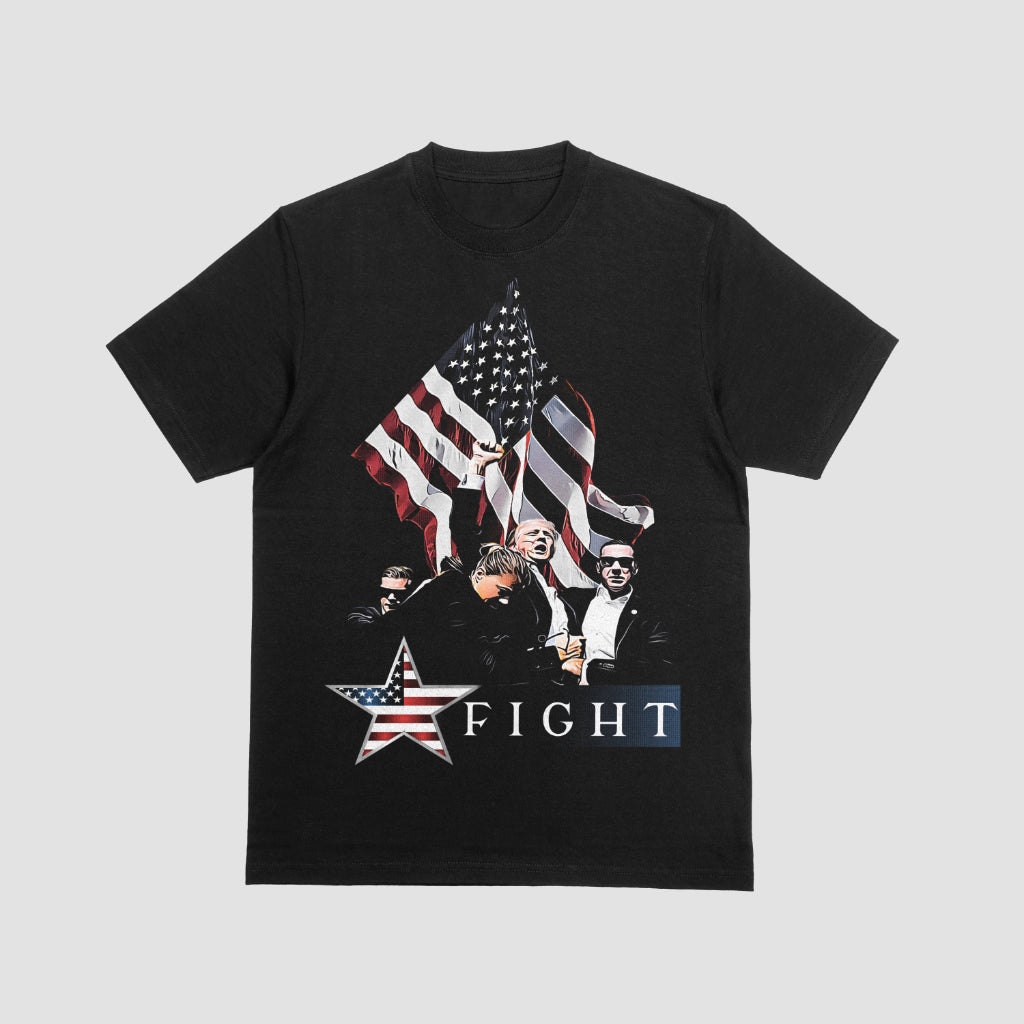 Donald Trump Fight American Patriotic Crew Neck T-Shirt