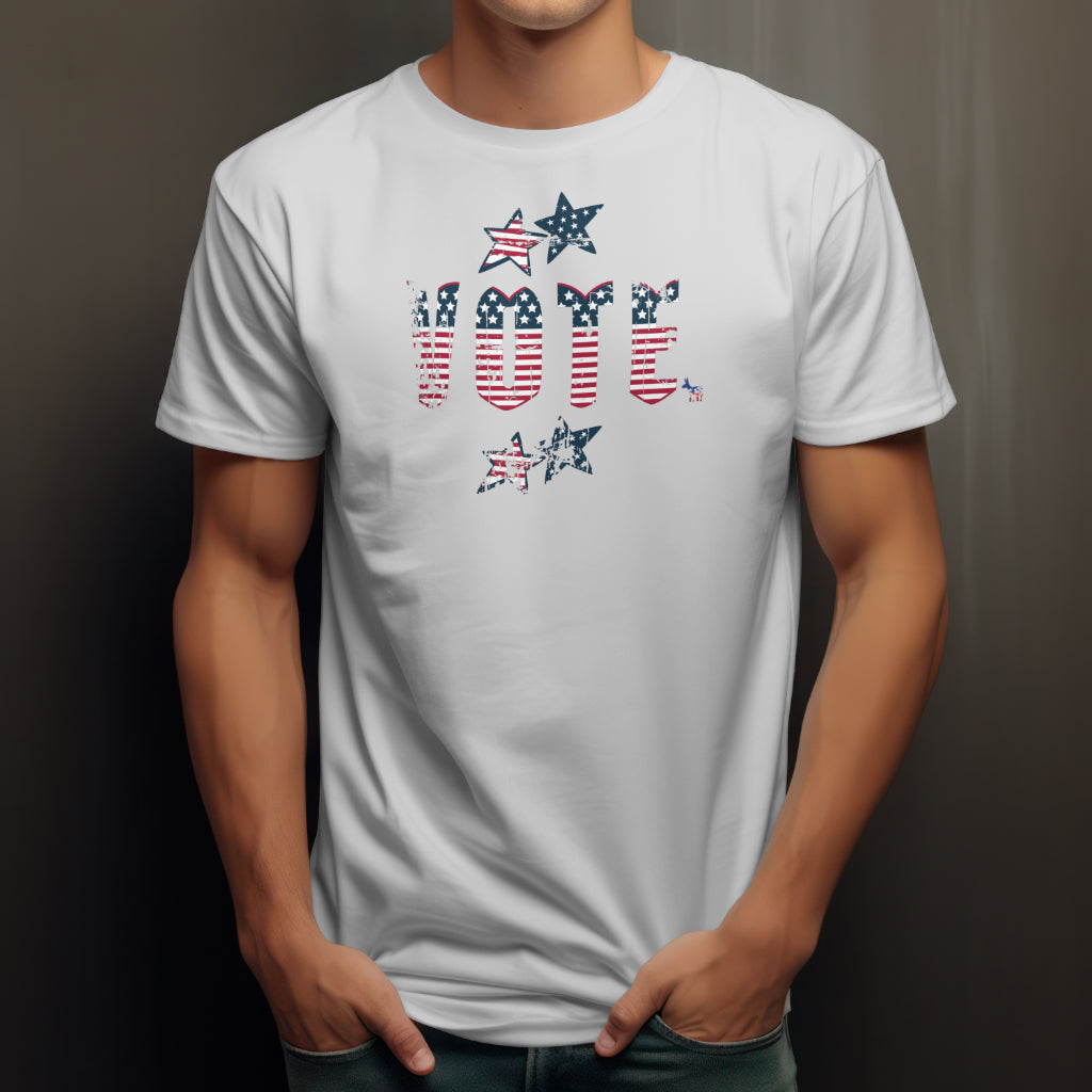 Vote Vintage Style Donkey Election Crew Neck T-Shirt